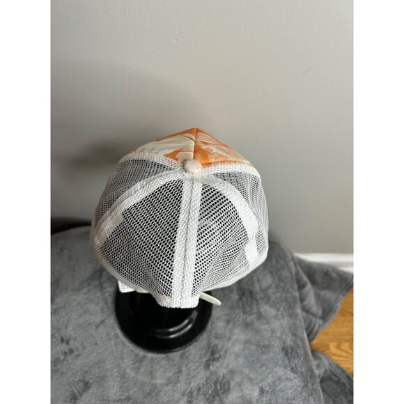 Roxy Women's Adjustable Trucker Hat Cap Peach White Y2K Logo - Picture 4 of 5